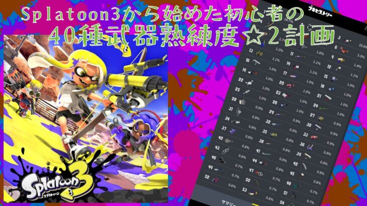 【スプラトゥーン3】3から始めた初心者の武器40種　星2計画【非参加型】