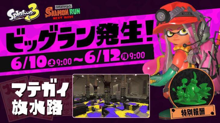 ビッグラン発生！俺が「マテガイ放水路」を救うヒーローになるわ。【スプラトゥーン３/サーモンラン】