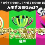 使えないおじさんのフェス配信【スプラトゥーン3】ナワバリバトル フェスマッチ