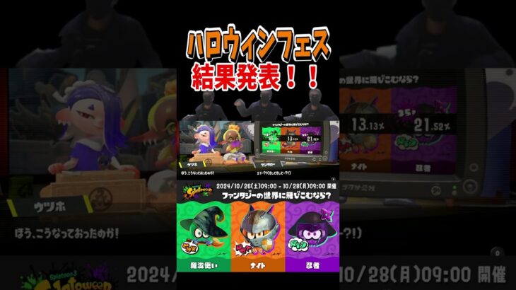 【速報】2024年ハロウィンフェス結果発表！！#スプラトゥーン3 #splatoon3#shorts