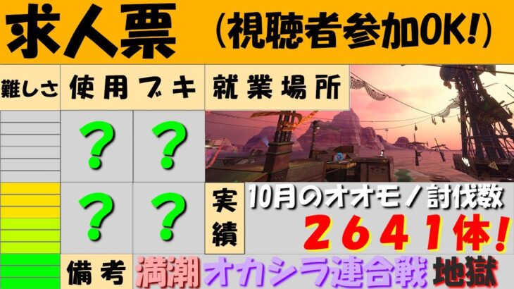 【スプラトゥーン３】トキシラズのオールランダム編成！なお満潮オカシラ連合戦(以下略【サーモンランNW】