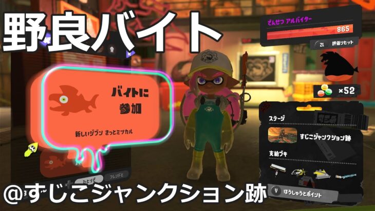 ※声無し　のんびり野良バイト（でんせつ865～）【スプラトゥーン３/サーモンラン】